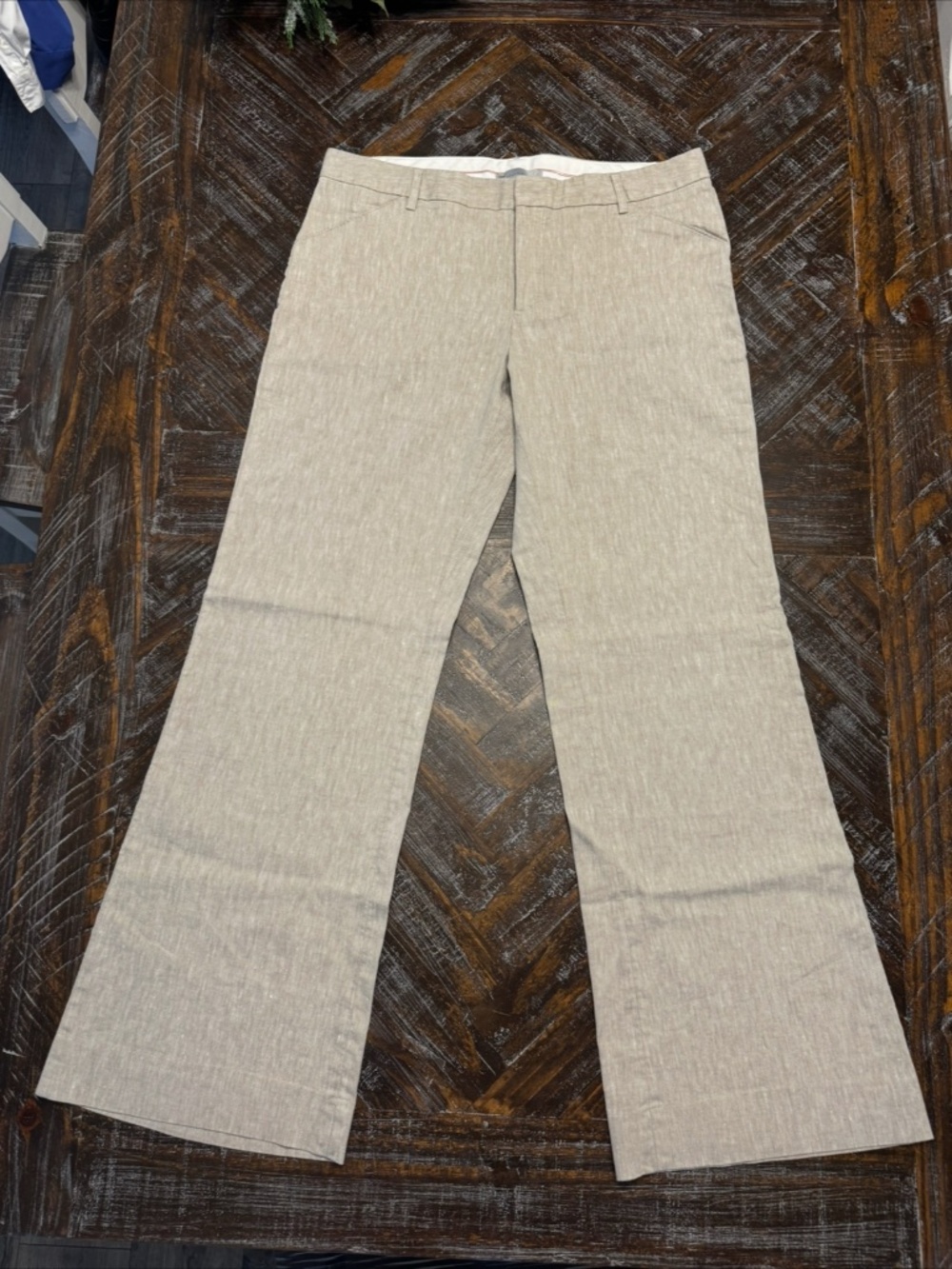 Gap Perfect Trouser Beige Linen Blend Dress Pants Women’s Size 12R